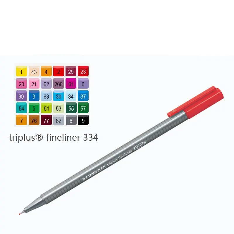 Staedtler 334 RU48 Triplus Fineliner ручки 0,3 мм маркер металлический плакированный наконечник цветная линия ручка гелевая ручка набор рулонов пакет в ассортименте 48