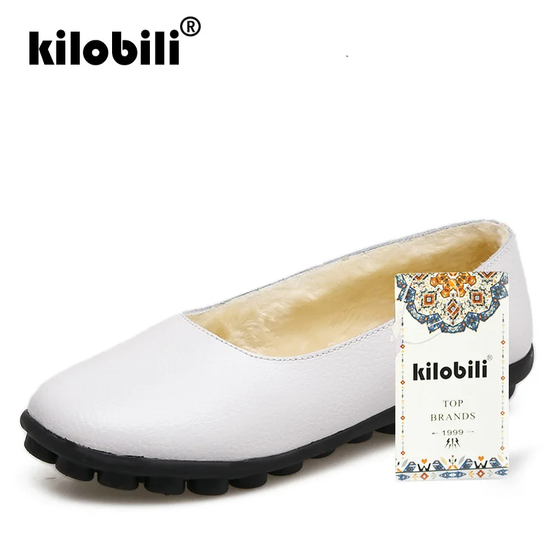Kilobili/женские балетки из натуральной кожи на плоской подошве повседневная обувь