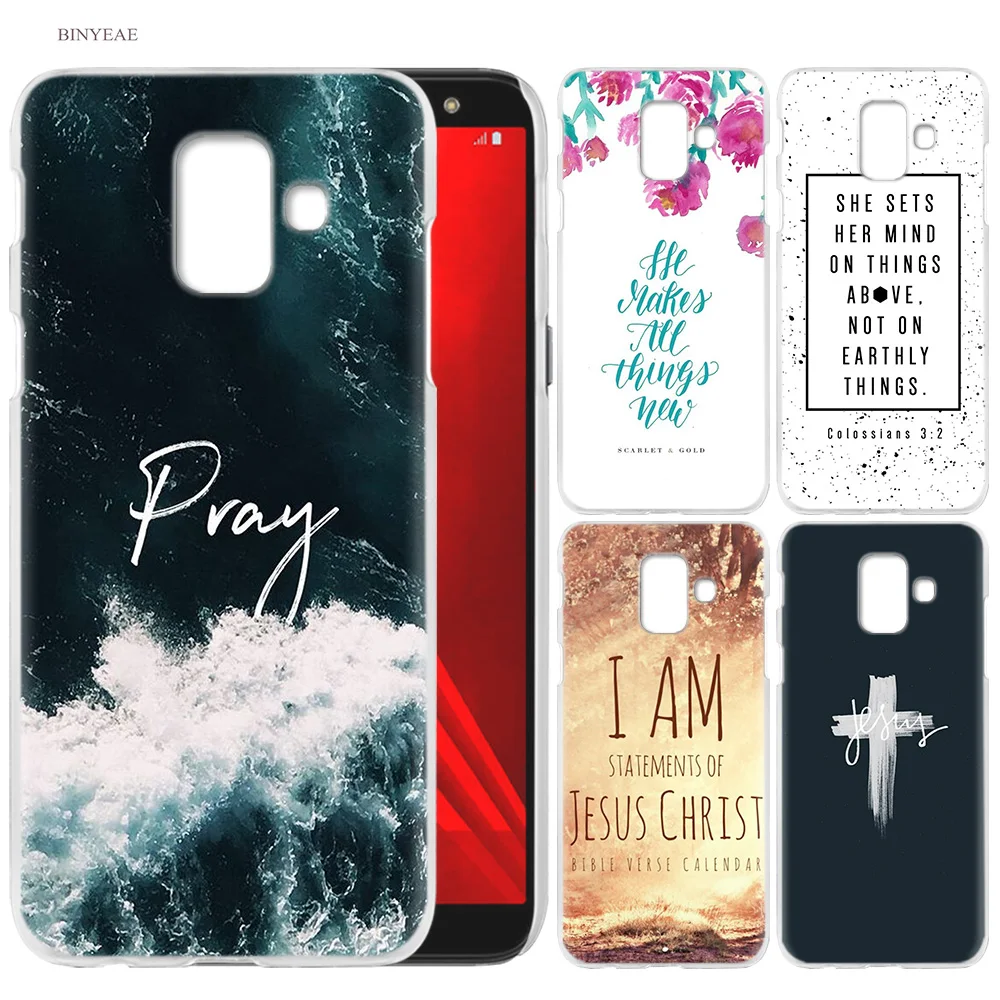 

Cell Phone Case for Samsung Galaxy S9 S8 S7 Edge Plus A6 A7 A8 A9 J4 J6 Plus 2018 Note 8 9 Cover Bible Verse Jesus Christ Christ