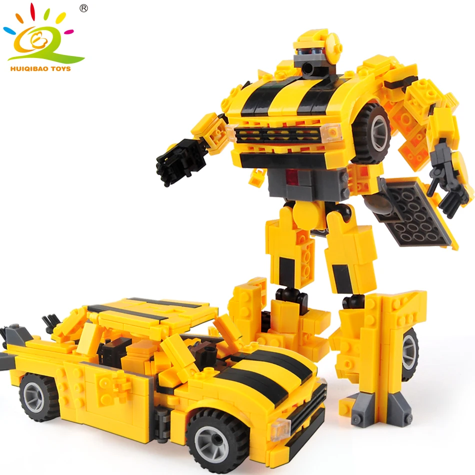 

Creative Blocks Assembling Transformation Robot building Blocks Compatible legoed technic Deformation Enlighten Toy For Children