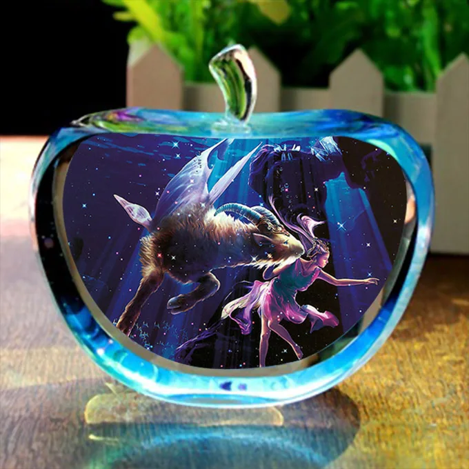 

1PC Crystal Apple Model Figurines Paperweights natural stones minerals Photo Crystals ForHome Decor LH 005