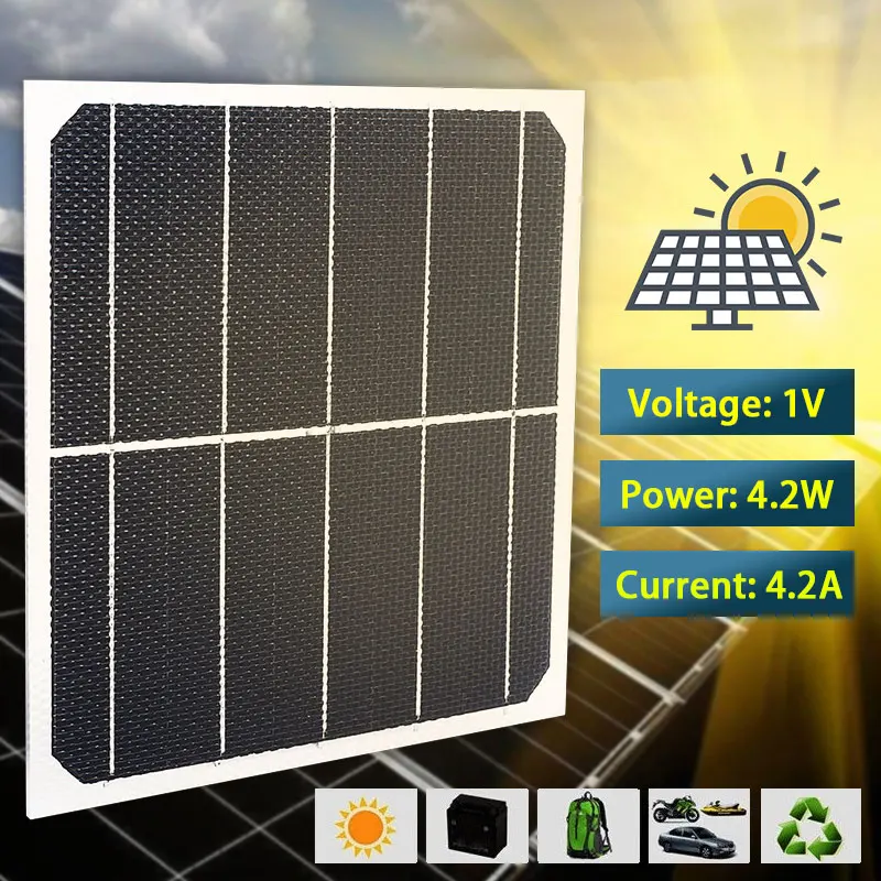 

Durable Solar Panel ETFE 170*170mm Monocrystalline Silicon 2.8A 1V 4.2W DIY Powered Solar Energy Home Improvement Module Mini