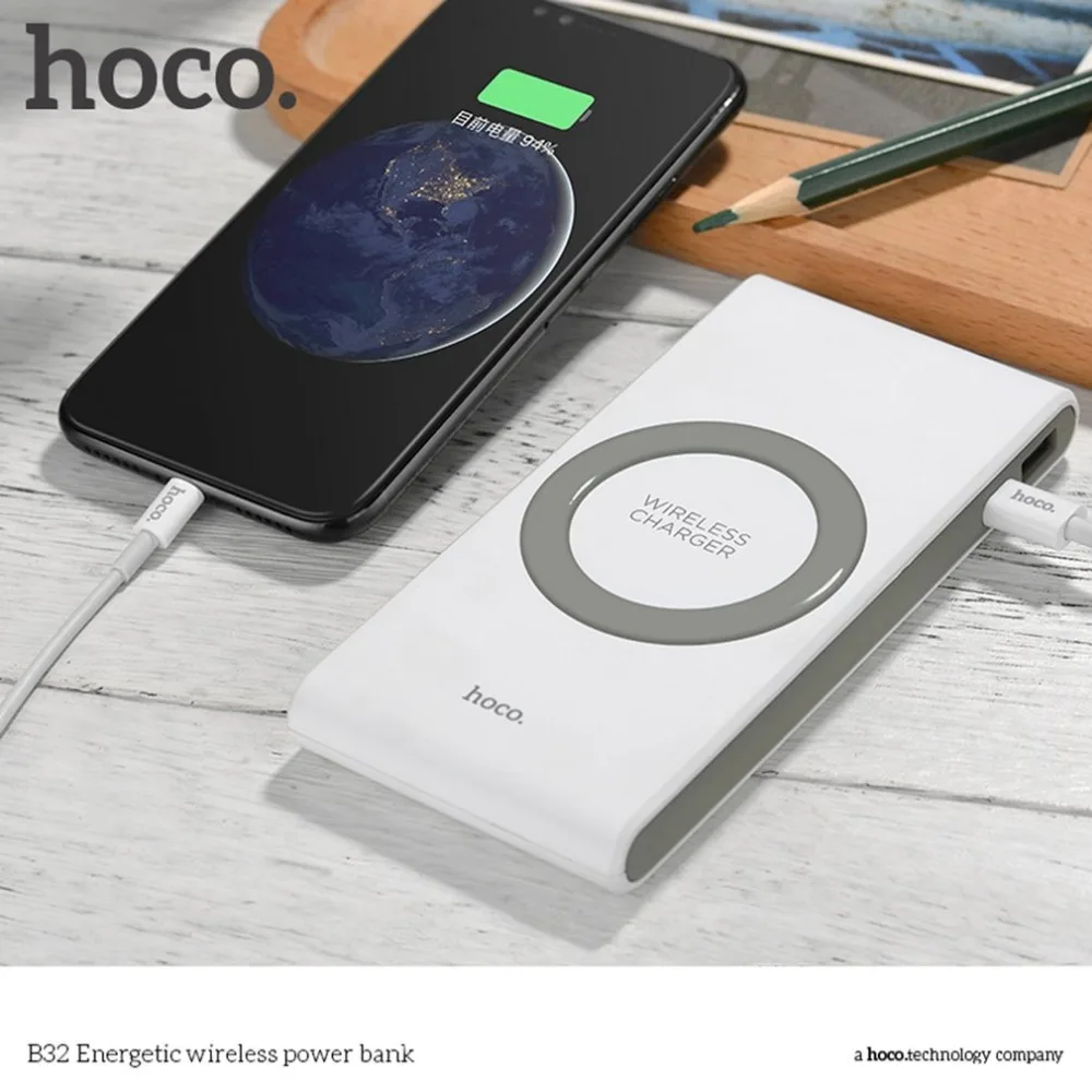 HOCO power bank 8000mah Portable mobile phone Wireless Charger QI Standard External Battery charger PowerBank Supply for iphone HOCO power bank 8000mah Portable mobile phone Wireless Charger QI Standard External Battery charger PowerBank Supply for iphone