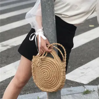 

2019 Women Straw Bag Woven Handbag Purse Crossbody Ladies Boho Beach Summer Tote Purse New Womens Borsa Da Donna In Paglia