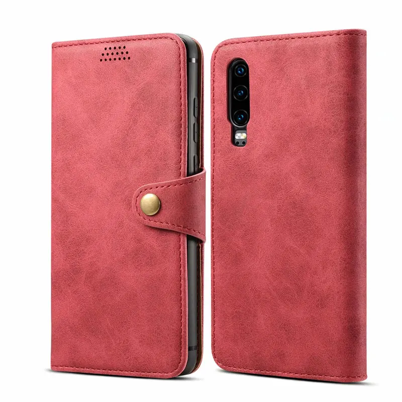Кнопка Ретро Винтаж книжка кожаный чехол-портмоне с откидной крышкой для huawei P30 чехол huawei P30 Lite чехол Fundas P30 Lite чехол для телефона Coque