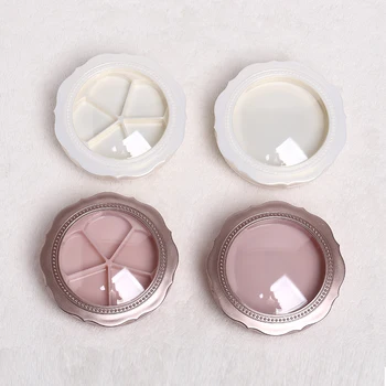 

free shipping 54mm pink/white 1grid/5grids petal shape transparent skylight eye shadow box