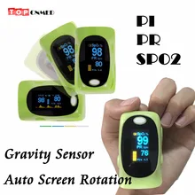 3 Параметры SPO2 PR PI дизайн гравитационный датчик Автоматическое вращение экрана пальцевой Пульсоксиметр Синий Зеленый Желтый Белый 4 цвета