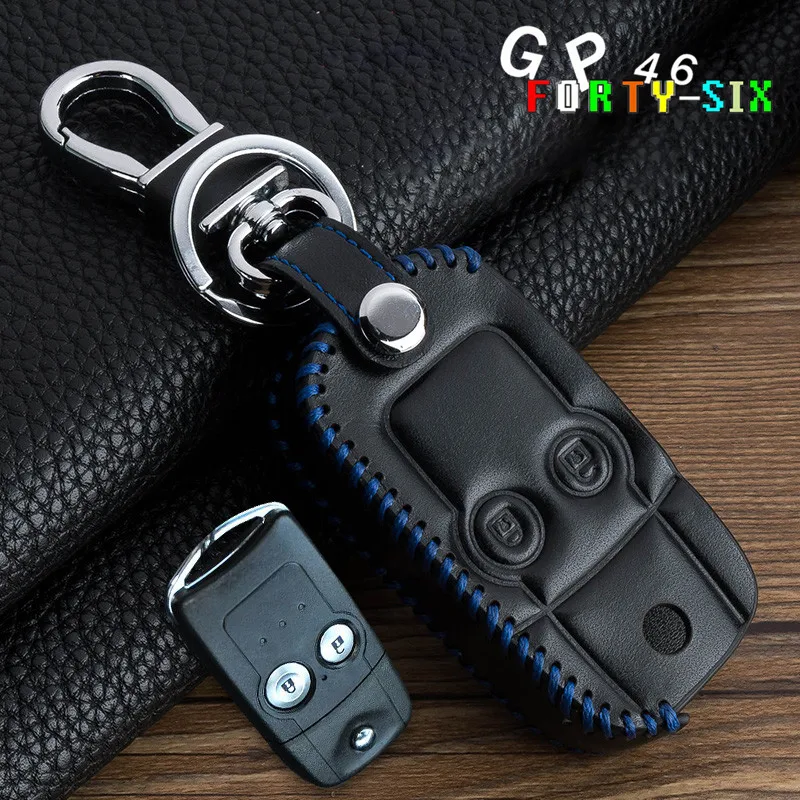 GPFORTYSIX cuero genuino llavero anillo titular de la cubierta para HONDA CRV Odysseyflip llave del coche llaves de coche
