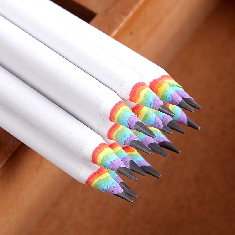 

1Pcs Pencil 2B Rainbow Pencils Stationery Items Drawing Supplies Cute Pencils Wood Office School Supplies 17.4*0.74*0.74cm