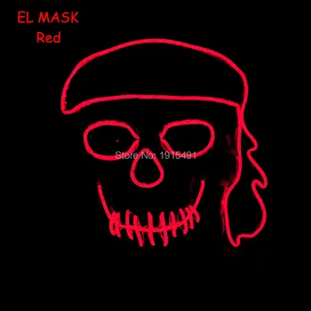 

New Design 10 Style EL Wire Glowing Halloween Mask Holiday Lighting Luminous Anime Character Cosplay Mask by 3V