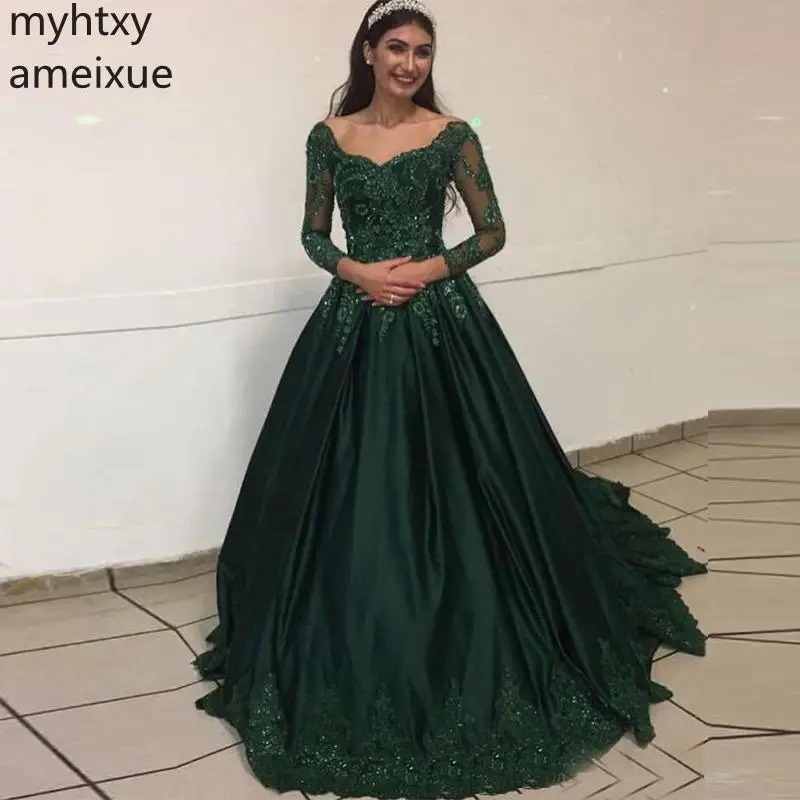 dark green long frocks