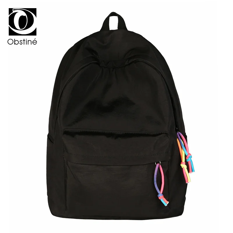 Nylon barato bolsas de escuela para adolescentes mujeres mochila Rosa mochila grandes mochilas blanco mochila bolsa de hombro
