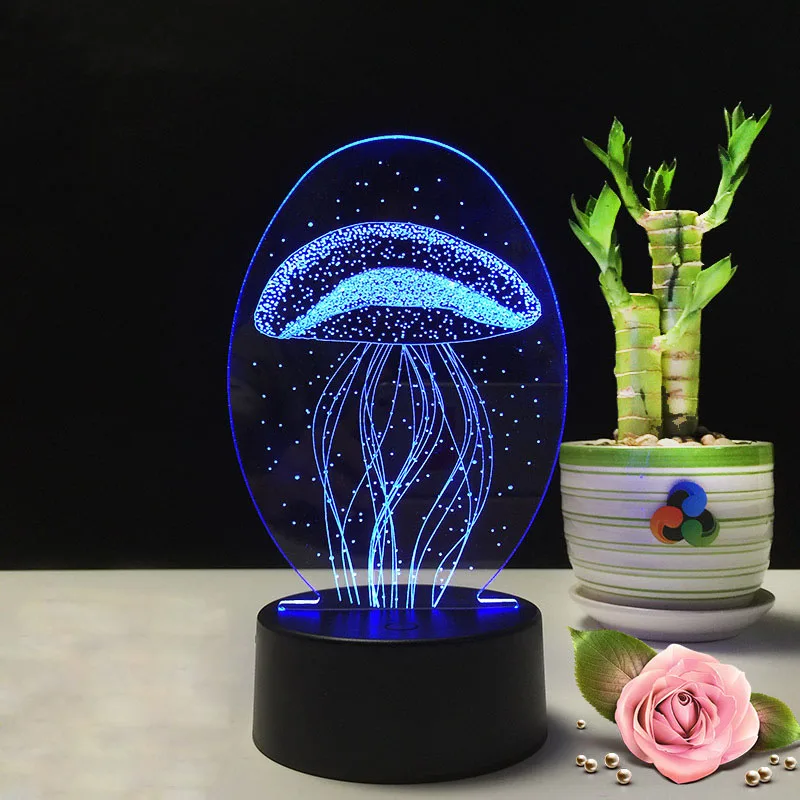 

3D Visual Bulb Optical Illusion Colorful LED Table Lamp Atmosphere Lamp Decor Light Romantic Holiday Night Light Gift Light