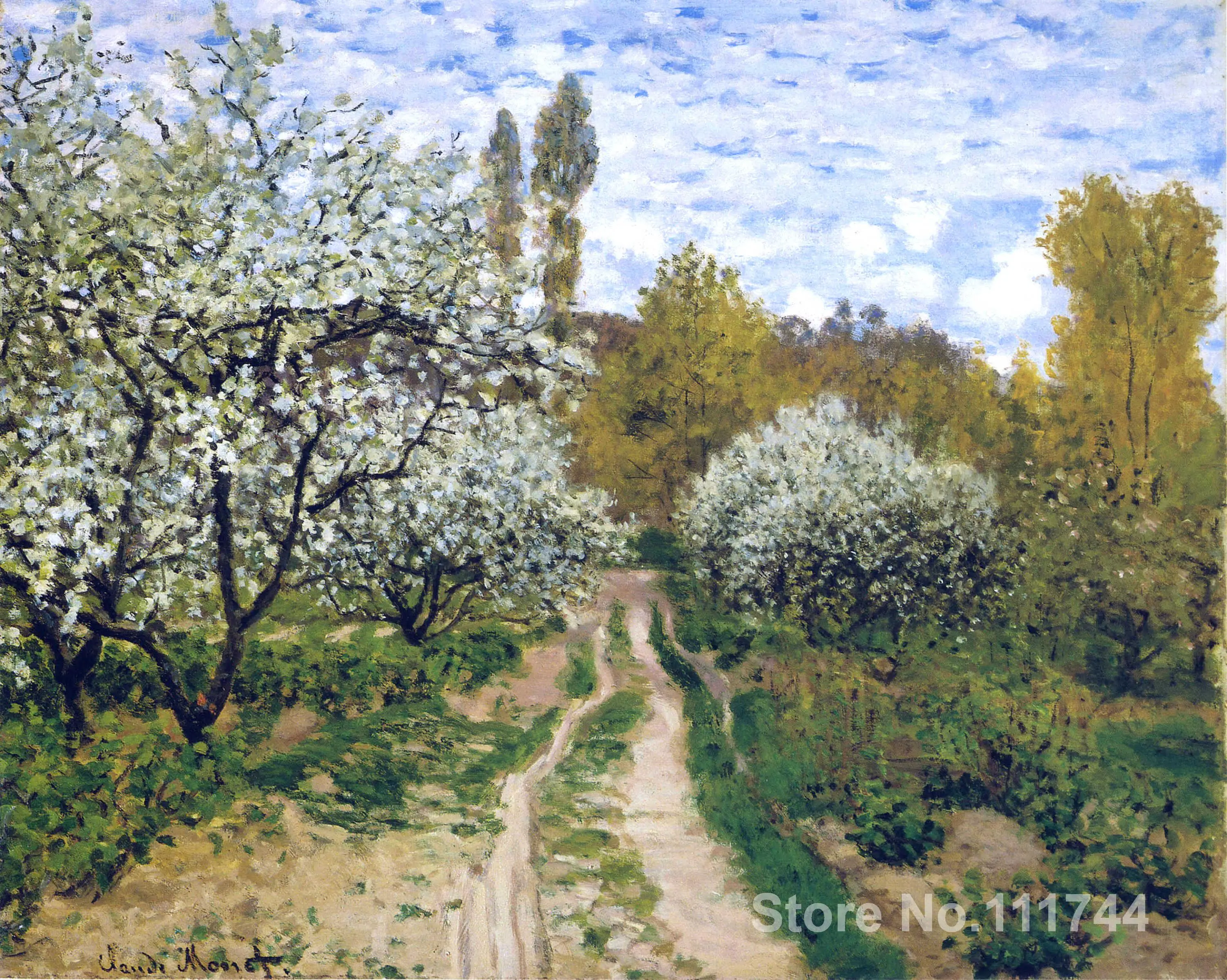 

online art gallery Trees in Bloom Claude Monet Landscape paintings Hand painted High quality