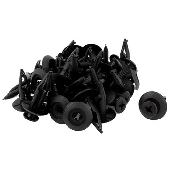 

AUTO -25Pcs Plastic Rivets Fastener Car Bumper Push Clips 32mm Long Black