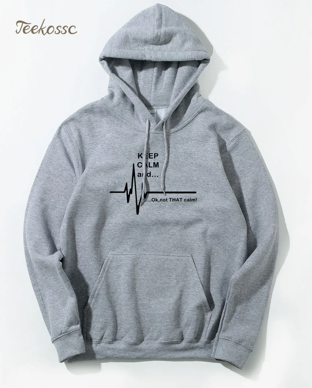С надписью Keep Calm and... не то чтобы спокойно Толстовка для мужчин ЭКГ Heart Rate