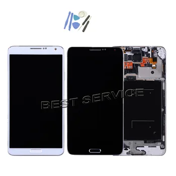 

For Samsung for Galaxy Note 3 N9005 LCD Display Touch Screen Digitizer with Bezel Frame Assembly black white 5.7''