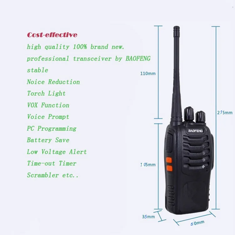 2 шт hf переносные комплекты cb радио рация пара для полицейского оборудования сканер Bao Feng baofeng bf 888s Walky Talky профессиональный