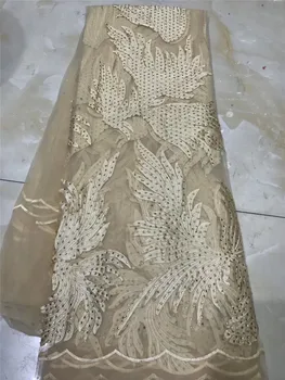 

New design Nigerian Lace fabrics with stones BZL-12.2210 High Quality Tulle Mesh French Embroidered Lace fabric