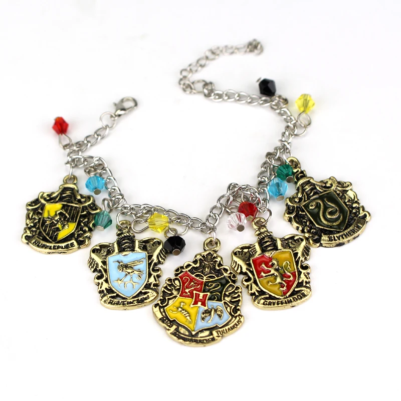 

Free Shipping 10pc/lot H.p. Series Of Hogwarts Charms Pendant Decoration Europe Style Ladies Nobility Bracelet for men and women