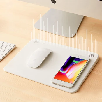 

Creative 4 in 1 Bluetooth Speaker Wireless Charging Mouse Pad Qi Moblie Phone Charger 3000mAh Power for Gamer Home Office