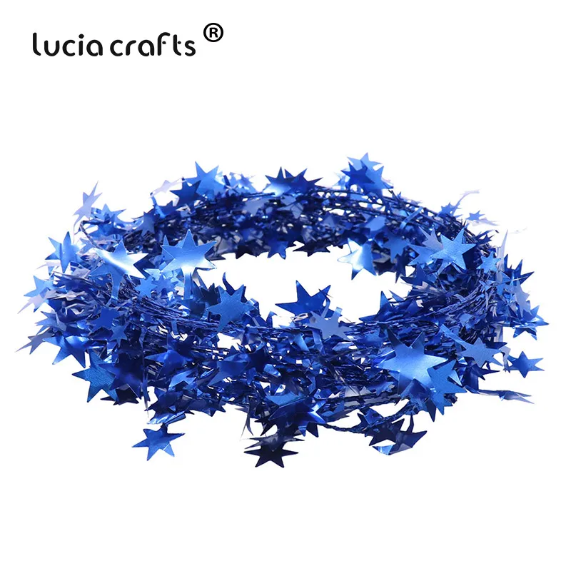 Lucia crafts 7,5 м/рулон подвесная Рождественская елка пентаграмма железная проволока гирлянда домашнее рождественское украшение H0358 - Цвет: C5 Royal blue