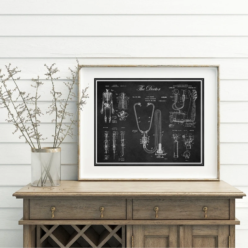 Blueprint Painting Doctor Office Decor