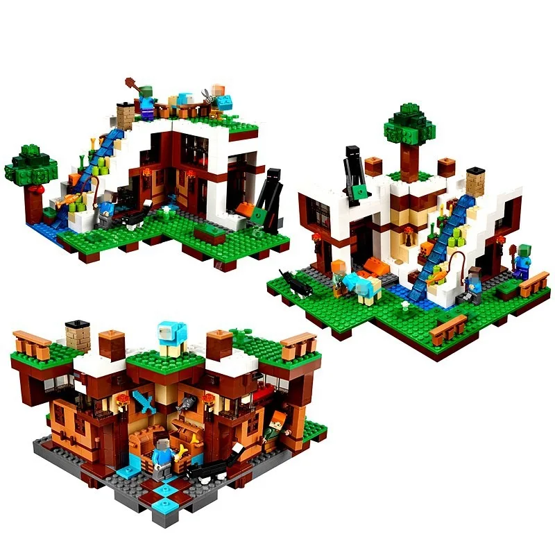 

Lepin Minecrafted 18028 Waterfall House 2 in 1 Building Blocks 568Pcs Bricks Toy For Children Compatible Legoing Minecraft 21134