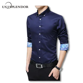 

2020 Spring Autumn Men Business Dress Shirts Solid Long Sleeve Man Shirt Wedding Party Men's Clothing Plus Size Shirt YN10400
