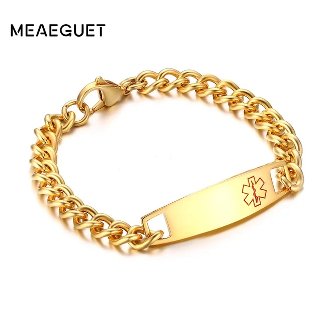 Meaeguet Free Engraving Medical Alert Id Bracelets Bangles Meaeguet Free Engraving Medical Alert Id Bracelets Bangles Whole Jewelry Bracelet For Men Customized Gifts