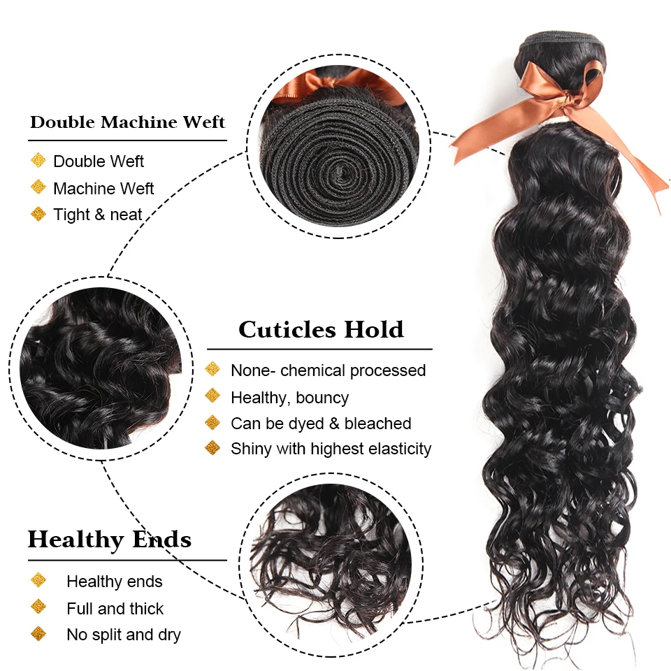 Joedir Human Hair Brazilian Water Wave 28 30 Inch Bundles Human Hair Weave Bundles Non Remy Hair Extensions Wet And Wavy Hair