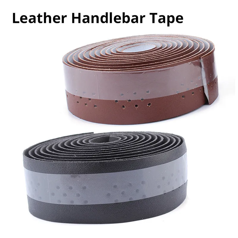 

RIDECYLE Fixed Gear Road Bike Bicycle Handlebar Band Leather Strap Bandage Bending Horn Breathable Hollow-Out Band