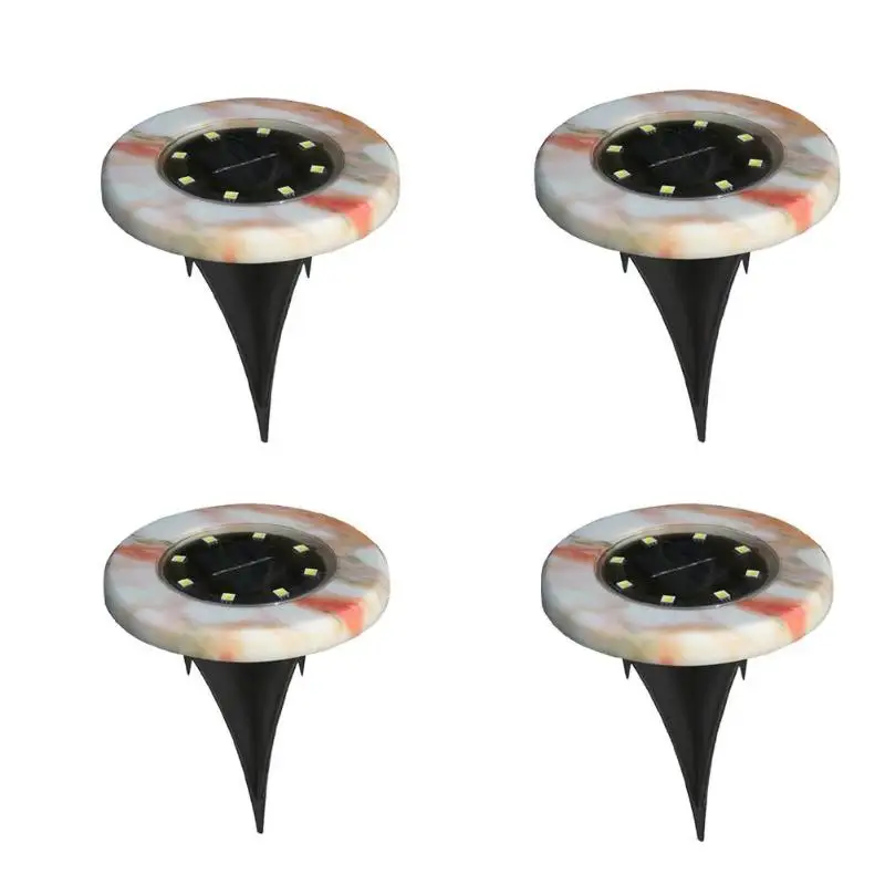 

4pcs Solar 8 LED Imitation Marble Ground Light Outdoor Waterproof Lawn Lamp