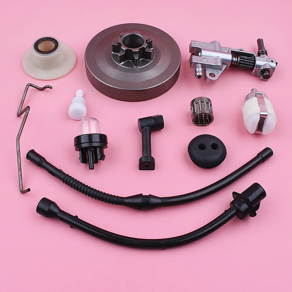 .325 7 Tooth Clutch Drum Oil Pump Worm Gear For Chinese Chainsaw 4500 5200 5800 45cc 52cc 58cc Fuel Oil Line Pipe Replace Part