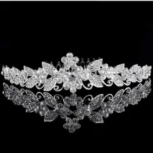 Изысканный Корона из сплава со стразами Свадебные и вечерние Headwear14