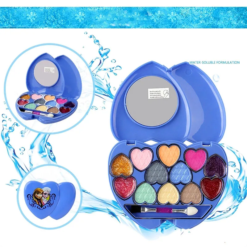 Disney Pretend Play Beauty Fashion Toys Frozen children's cosmetics heart-printing powder box girl makeup toy gift two Disney Pretend Play Beauty Fashion Toys Frozen children's cosmetics heart-printing powder box girl makeup toy gift two
