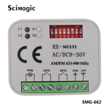 

Garage gate remote receiver RX MULTI 300-900MHZ AC/DC 9-30V remote switch for 433mhz 300 315 330 390 868 mhz command transmitter
