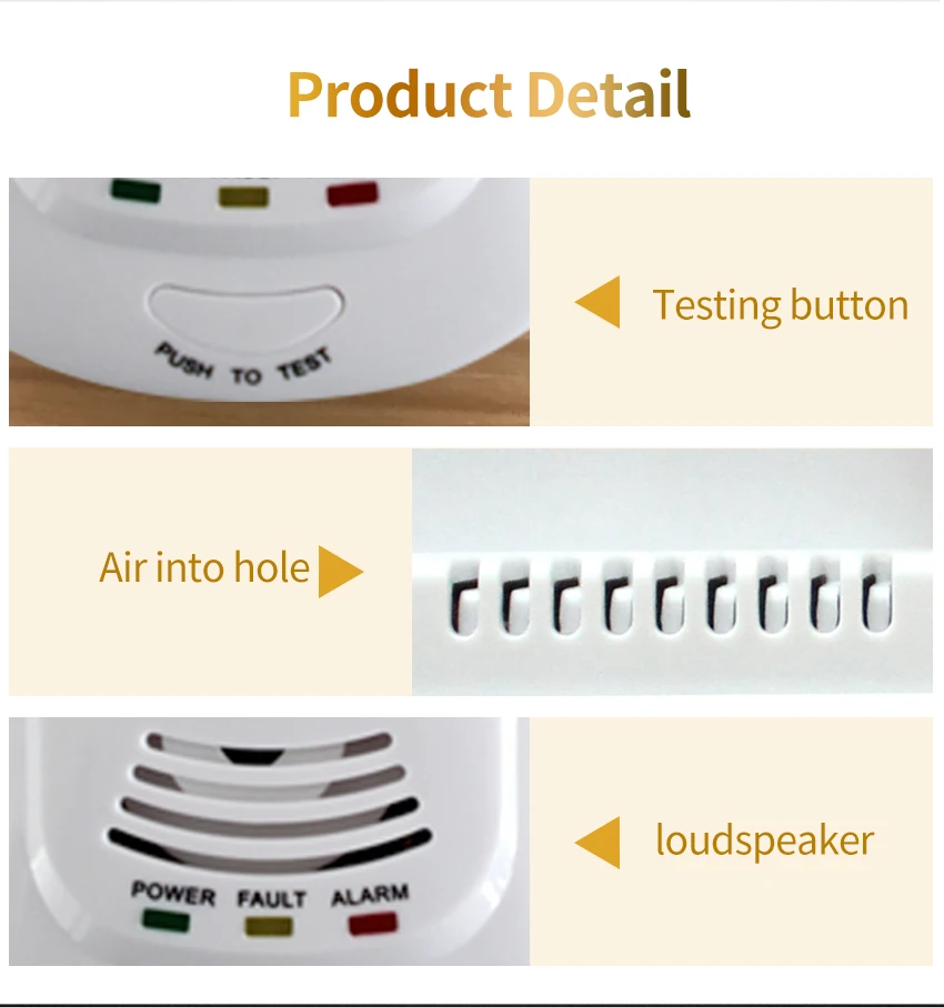Fumaça de Monóxido de Carbono Sensor de Gás Detector de Fumaça de Alarme para Home Combinação Security co 8 Combinação Fumaça De Monóxido De Carbono CO