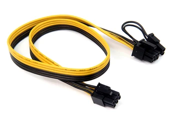 

800PCS PCI-E 6pin Male to 8pin(6+2) PCI-E Male Adapter Power Supply Cable 60cm Ribbon Cable 18AWG