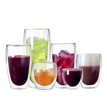 

Bodum Design Double Wall Glass Creative Coffee Teacup Juice Mug Milk Cup 80-650ml Beer Swig Cocktail Glasses Insulation Verre