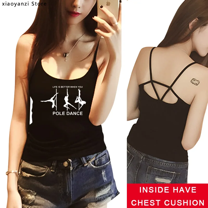 

Pole Dance Printed Womens Tee Shirt Modal Tank Top Funny Camisoles for Women Casual Tee Shirts Tanks Summer Tops EUU574
