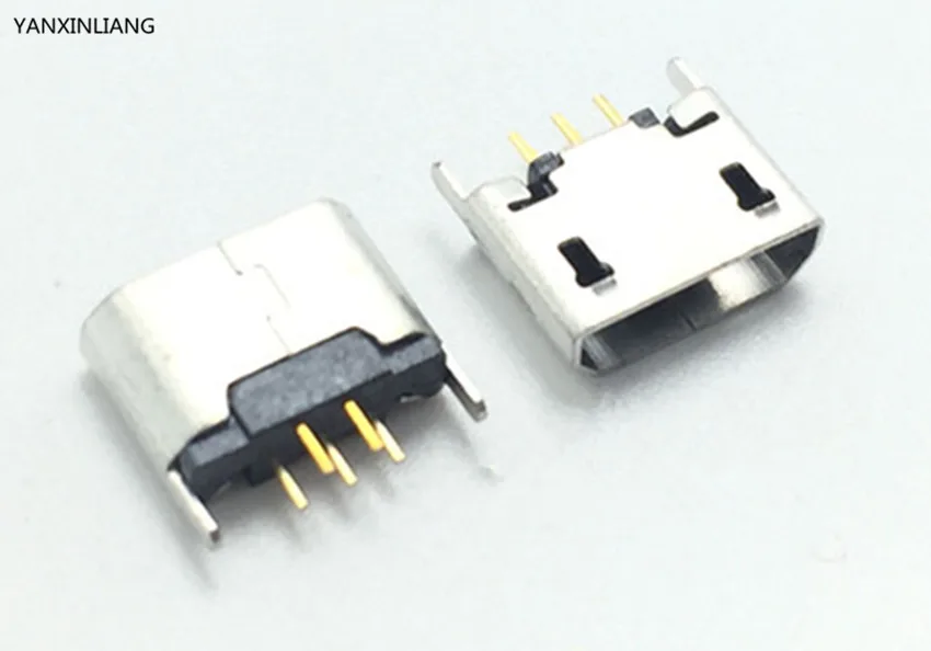 

10pcs Flat Mouth MICRO USB Vertical 5pin 180 degrees connector For Mobile phone Mini USB 5pin jack 5P Direct plug-in connector