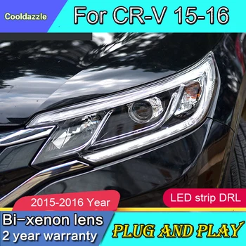

For Honda CRV CR-V LED Headlights 2015 2016 Year HID Kit LED Headlights Daytime Running lights Bi-xenon Projector LEN