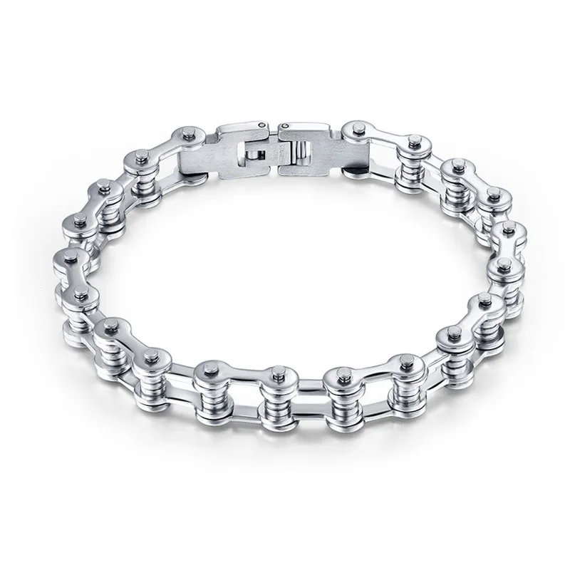 

MD Classic Trendy Titanium Steel Bracelet Link Chain Wristband Bangle Bike Chain Bracelet браслет гвоздь