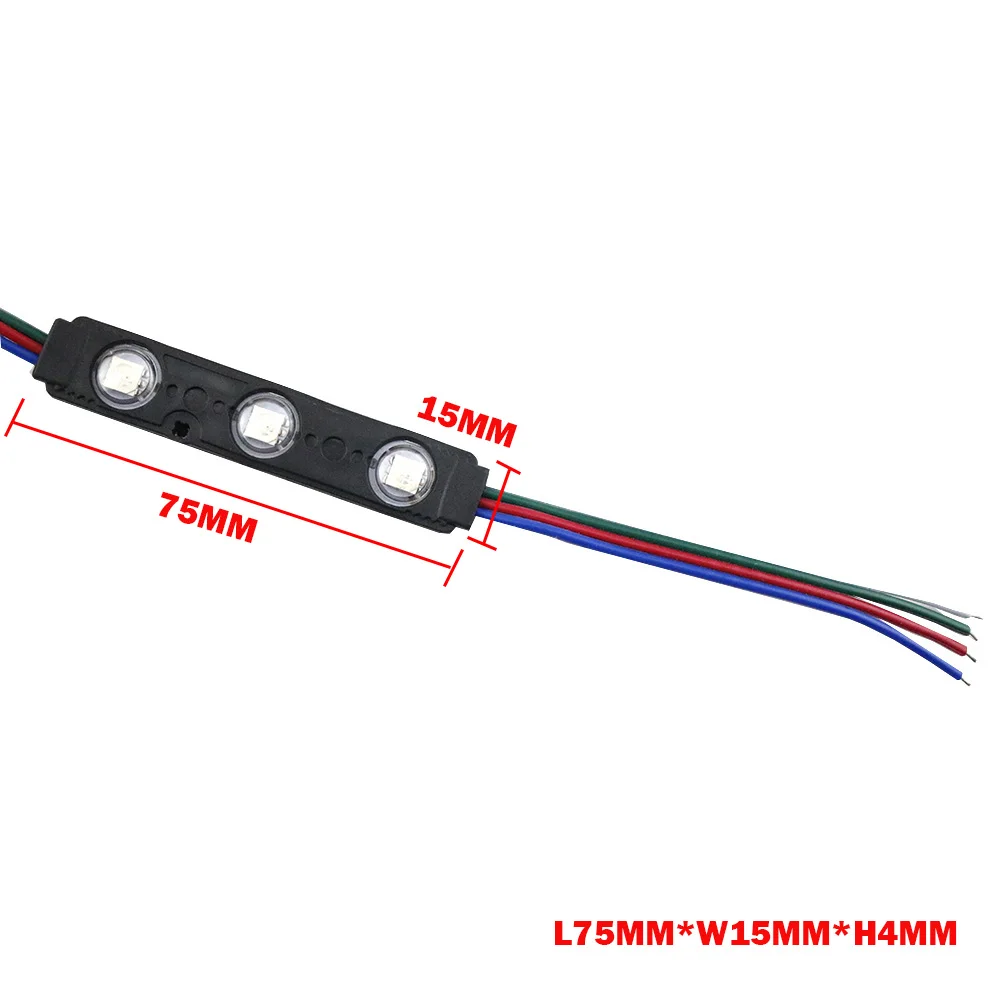 20 шт./лот IP68 5050 SMD 3 светодиодный модуль реклама лампа 0,75 Вт 3 светодиоды знак подсветки Водонепроницаемый DC 12 В Белый 5050 RGB чип