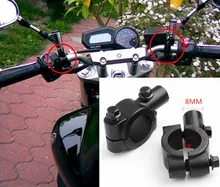 MOTO4U M8 Sujeira ATVs MOTOCICLETA Guiador Montar Espelho de Alumínio Preto 8mm 7/8 ”Braçadeira 1 Par
