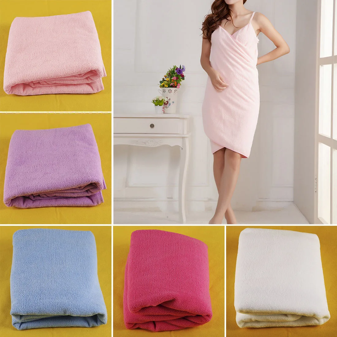 Microfiber Wearable Towel Bathrobe Fast Dry Wash clothing Wrap Bath