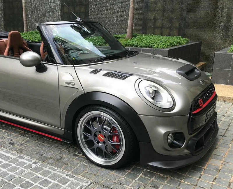 Для F56 Mini Cooper S DAG стиль углеродное волокно передняя губа(JCW только передний бампер) глянцевая отделка бампер сплиттер дрейф спойлер комплект