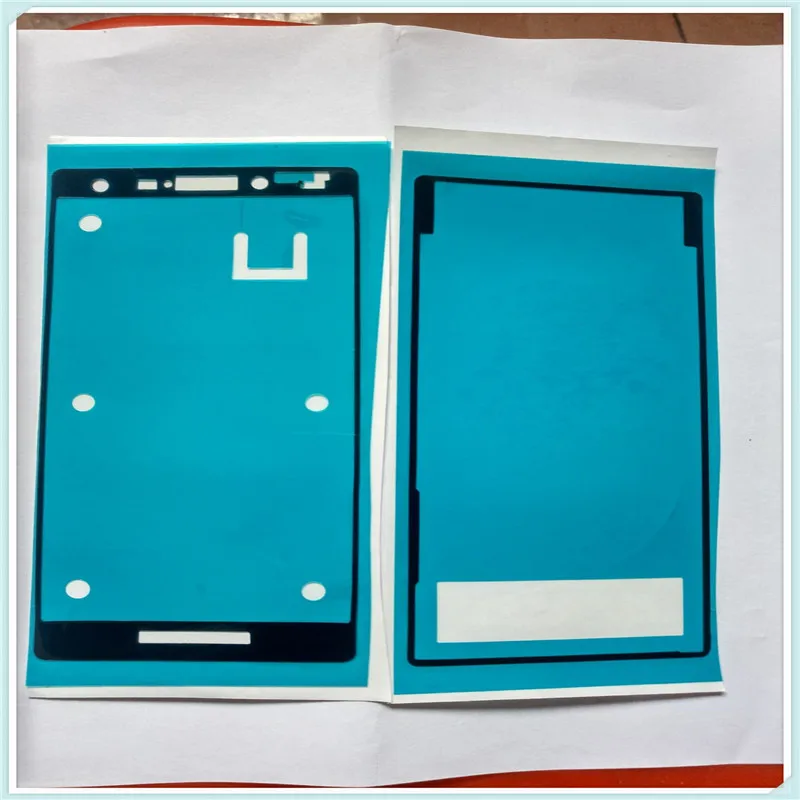 Free Shipping 1set/2pcs New Front Housing Frame + Battery Back Door Adhesive Sticker For Sony Xperia M2 D2302 D2303 stickers | Мобильные
