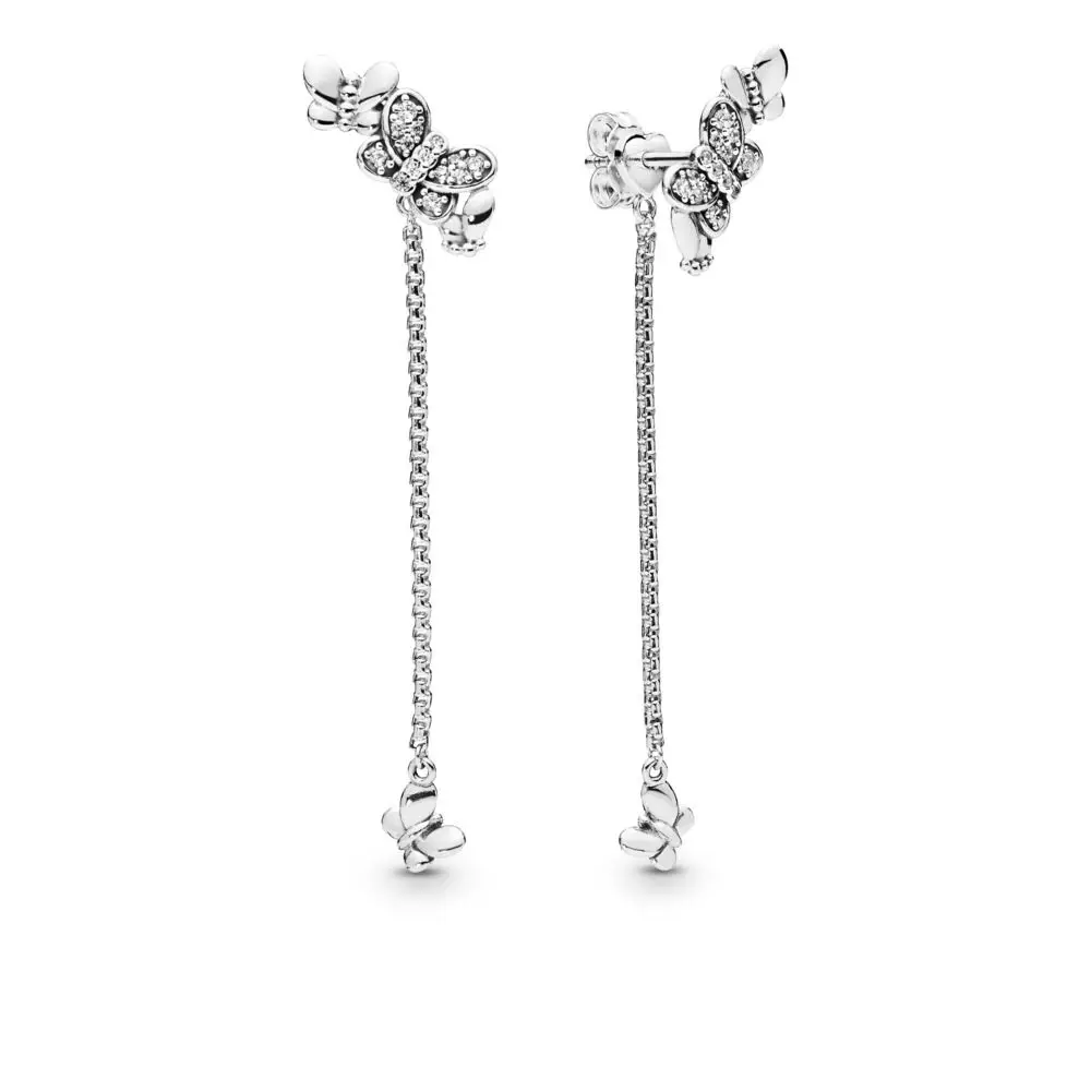 6 стилей 925 пробы серебряные серьги бабочка цветок Клевер серьги для женщин Свадебная вечеринка ювелирные изделия - Окраска металла: DE148